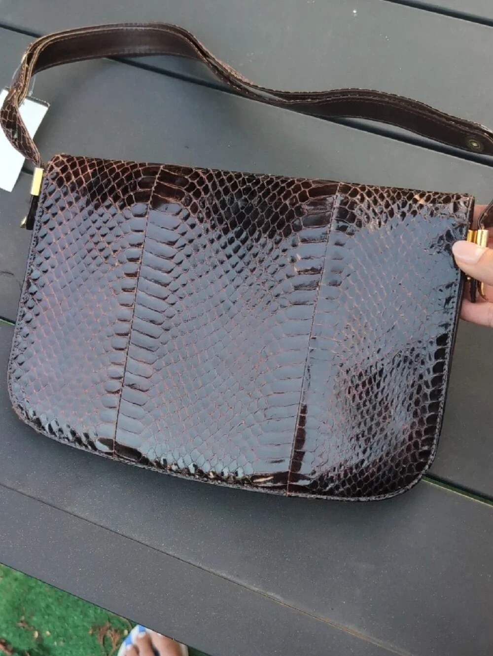 Vintage Genuine Snakeskin 1950'S Box Style Handbag/Purse